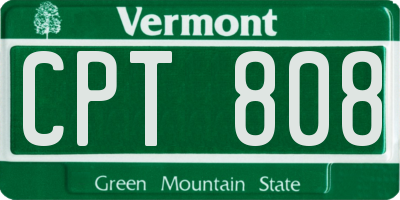 VT license plate CPT808