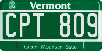 VT license plate CPT809