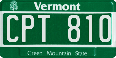VT license plate CPT810
