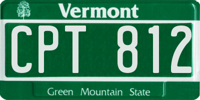 VT license plate CPT812