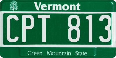VT license plate CPT813