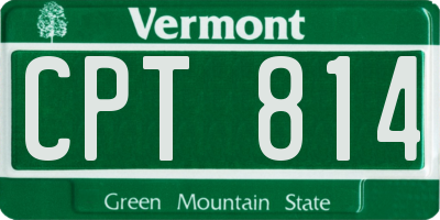 VT license plate CPT814