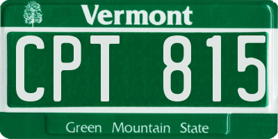 VT license plate CPT815