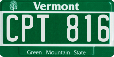 VT license plate CPT816