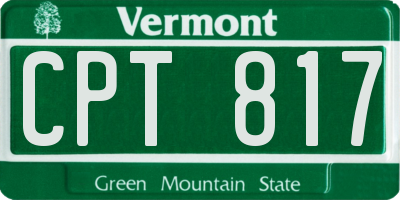 VT license plate CPT817