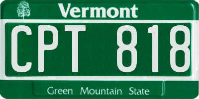 VT license plate CPT818
