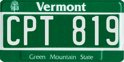 VT license plate CPT819