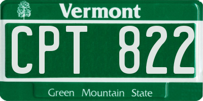 VT license plate CPT822
