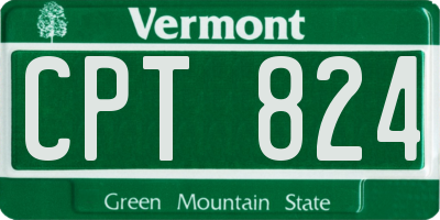 VT license plate CPT824