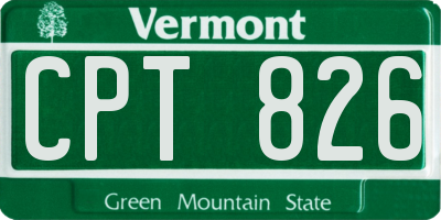 VT license plate CPT826