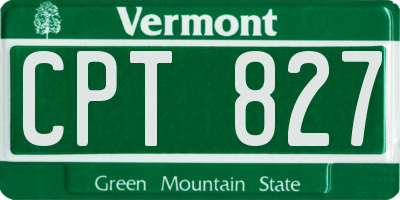 VT license plate CPT827