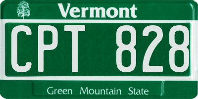 VT license plate CPT828