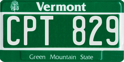 VT license plate CPT829
