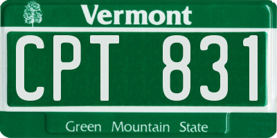 VT license plate CPT831