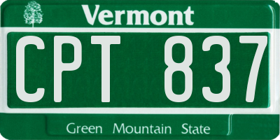 VT license plate CPT837