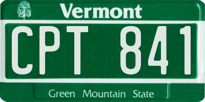 VT license plate CPT841