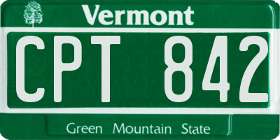 VT license plate CPT842