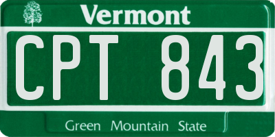 VT license plate CPT843