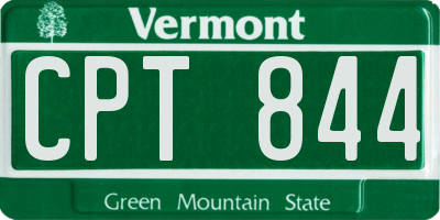 VT license plate CPT844
