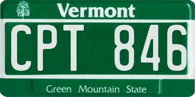 VT license plate CPT846