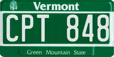 VT license plate CPT848