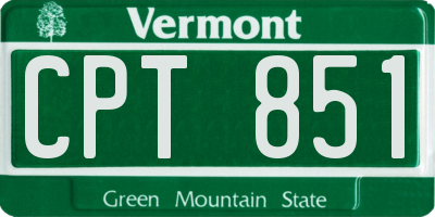 VT license plate CPT851