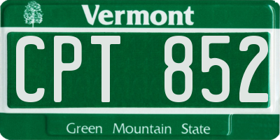 VT license plate CPT852