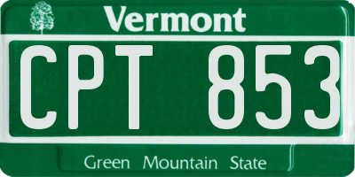 VT license plate CPT853