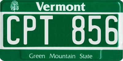 VT license plate CPT856