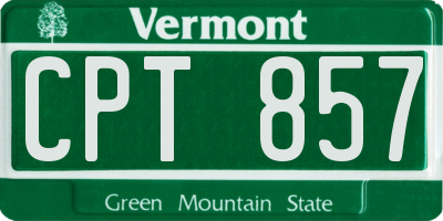 VT license plate CPT857