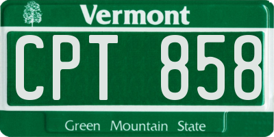 VT license plate CPT858