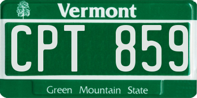 VT license plate CPT859