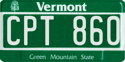 VT license plate CPT860