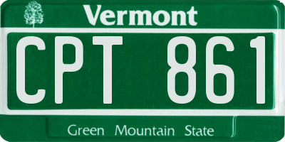 VT license plate CPT861