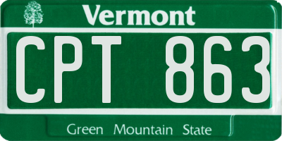 VT license plate CPT863