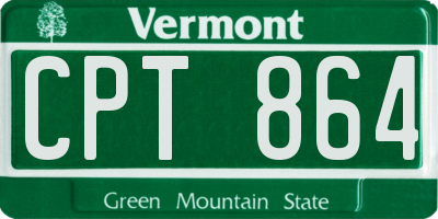 VT license plate CPT864