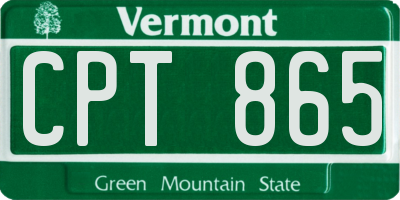 VT license plate CPT865