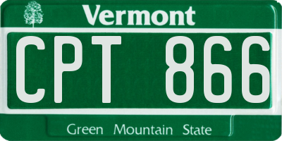 VT license plate CPT866