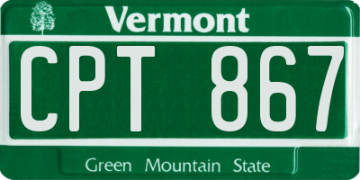 VT license plate CPT867