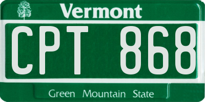 VT license plate CPT868