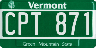 VT license plate CPT871