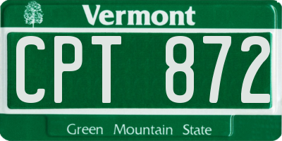 VT license plate CPT872