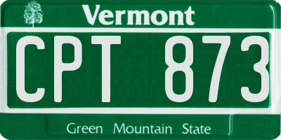 VT license plate CPT873