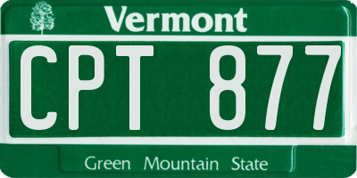 VT license plate CPT877