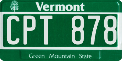 VT license plate CPT878