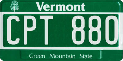 VT license plate CPT880