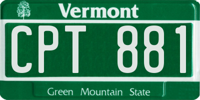 VT license plate CPT881