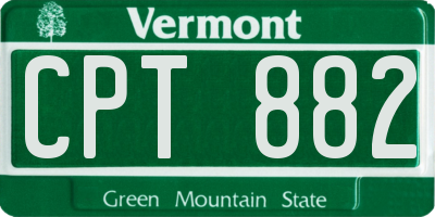 VT license plate CPT882