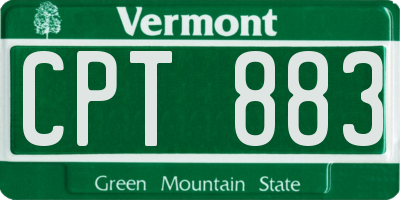 VT license plate CPT883