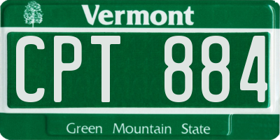 VT license plate CPT884